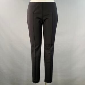 AKRIS Size 12 Black Cotton Blend Side Zipper Dress Pants